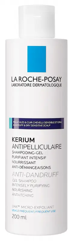 LA ROCHE-POSAY Kerium Mikro-hámlasztó hatású korpásodás elleni gél-sampon zsíros hajra 200 ml LA ROCHE-POSAY Kerium Mikro-hámlasztó hatású korpásodás elleni gél-sampon zsíros hajra 200 ml