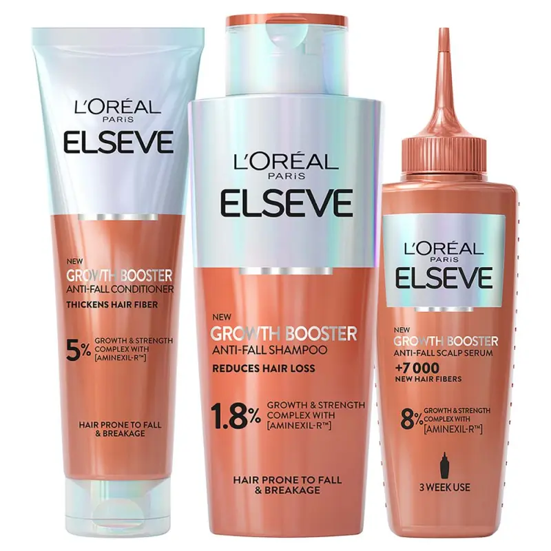 L'ORÉAL PARIS Elseve Growth Booster Csomag a hajnövekedés támogatásáért (200+150+102 ml) L'ORÉAL PARIS Elseve Growth Booster Csomag a hajnövekedés támogatásáért (200+150+102 ml)