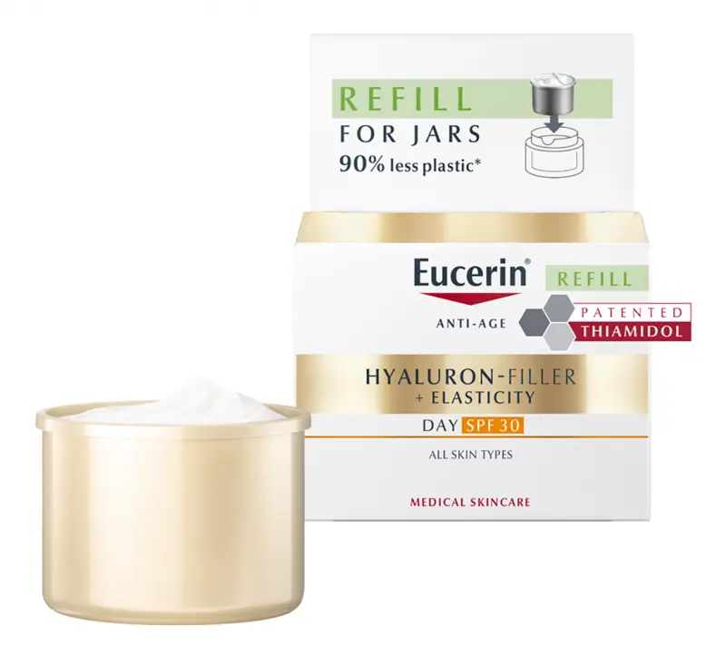 EUCERIN Hyaluron-Filler+Elasticity Bőrtömörséget Regeneráló Nappali Arckrém SPF30 öko-utántöltő 50 ml EUCERIN Hyaluron-Filler+Elasticity Bőrtömörséget Regeneráló Nappali Arckrém SPF30 öko-utántöltő 50 ml