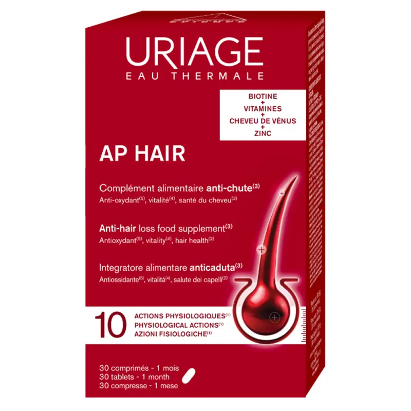 Uriage AP HAIR Haj étrendkiegészítő tabletta 30 db Uriage AP HAIR Haj étrendkiegészítő tabletta 30 db